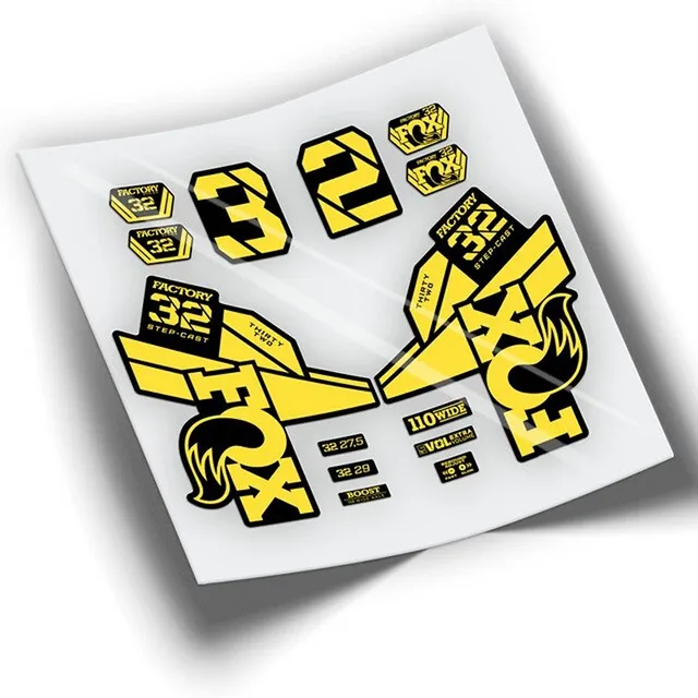 FOX 32 FACTORY SC 2021 various colors bicycle fork stickers Yellow