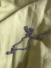 Collar de cadena de acero inoxidable con Cruz para hombre y mujer, joyería fina, 1 unidad