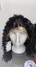 Peluca brasileña de ondas profundas prearrancada, peluca con malla frontal y pelo de bebé, 13x4, para mujeres negras