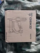 DEKO-pistola de aparejos y grapadora eléctrica, DKET02, grapa de muebles, para marco con grapas y herramienta de carpintería