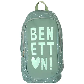 

Benetton School Backpack Ergonomic Shoulder Straps Purple Water Green Colour