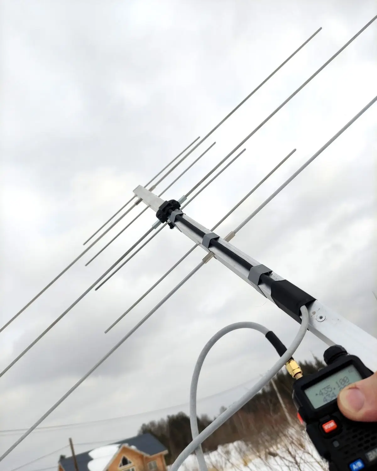 Антенна URAN V3U4 dualband 145+435 МГц для радиолюбителя 3+4 элемента VHF/UHF разборная |