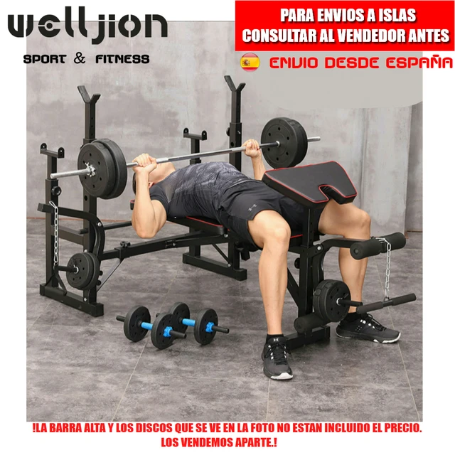 Banco Musculación multiestacion press banca sentadillas Fitness Tech  Reclinable