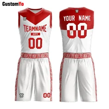 Индивидуальные колледж Реверсивный Баскетбол Джерси дизайн торговля красный и белый баскетбольные шорты