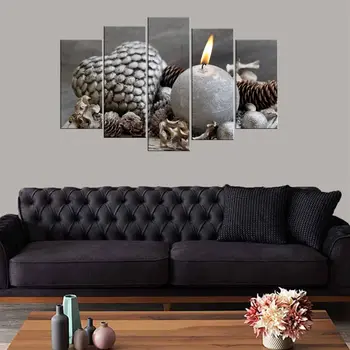 

Burning Candle Themed 5 Piece Mdf Table