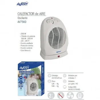 

AIR HEATER OSCILLATING 2000W WHITE COLOR AVANT