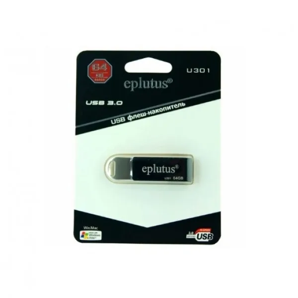 Флеш-накопитель USB Eplutus U-301 64GB 3.0(Черный