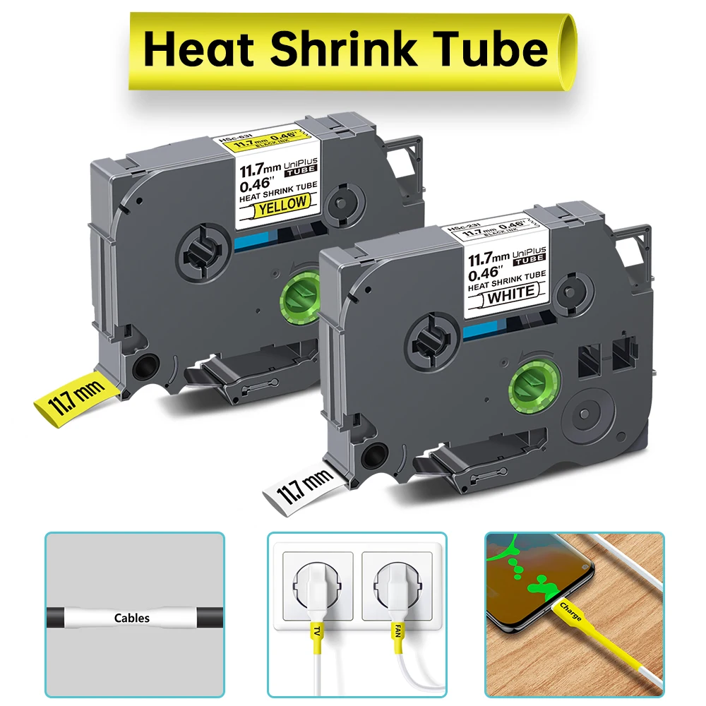Compatível Irmão Tubo de Psiquiatra Calor Fita Hse 231 Hse231 para o Irmão p Impressora de Toque Pth110 P750wvp P950nw Labeler 11.7 mm Hse231 - Imagem 6