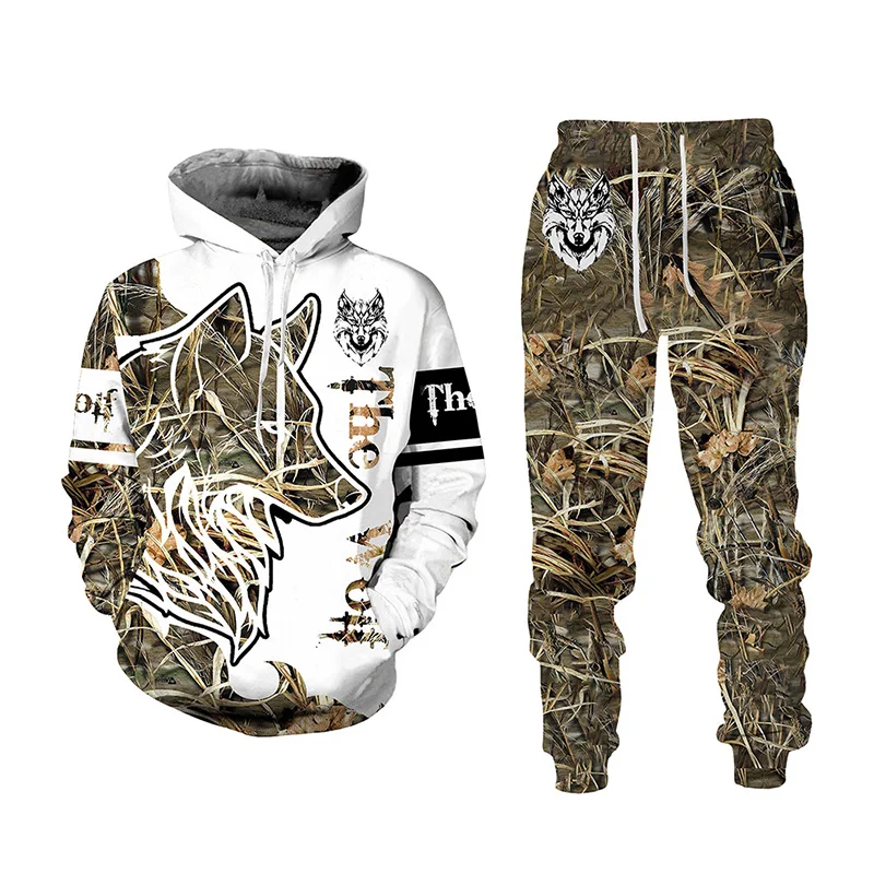 Animal 3D Tiger Printed Men Hoodies Pants Casual Hooded Sweatshirt Sweatpants Tracksuits 2pc Set Autumm And Winter Sport Suit 2