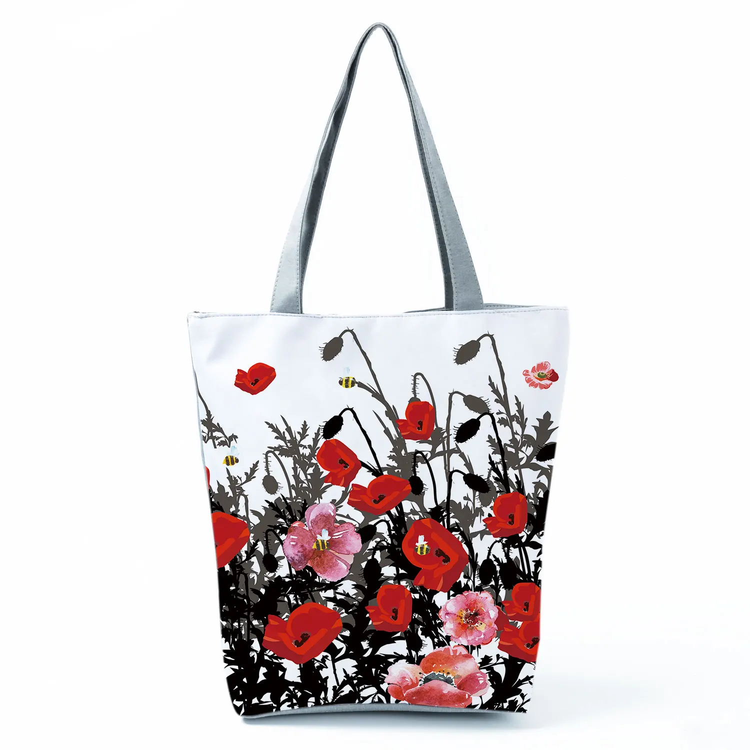 Butterfly Printed Cartoon Handbags Classic Floral High Capacity Foldable Shopping Bag Reusable Women Shoulder Bag Dropshipping 