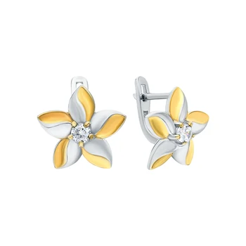 

Silver earrings with cubic zirconia sunlight