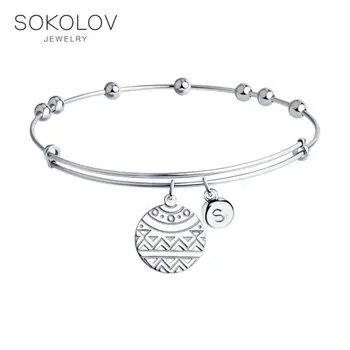 

Sokolov silver bracelet, fashion jewelry, 925, women's male