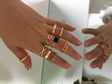 Tocona 15 unids/set, Virgen María Anillos de oro para mujer corazón manos de Fátima Anillos Cruz hoja geométrica Kольцо de joyería 7056