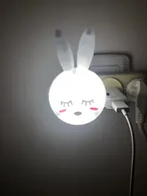 Led-Night-Light Bedside-Lamp Gifts Us-Plug Wall Bedroom Rabbit Cartoon Baby/children