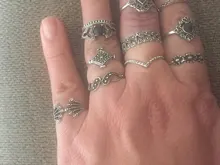 Anillo de acero inoxidable estilo hippie para mujer, sortija ajustable, estilo bohemio, hippy, serpiente, accesorio para dedo