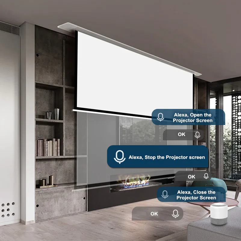 MIVISION-Pantalla de proyector eléctrica en el techo, dispositivo  inteligente de grado comercial, MVMW1 - AliExpress