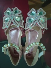 Zapatos con lazo de encaje de lentejuelas para niñas, zapatillas de baile de princesa con perlas bonitas, informales, para fiesta, boda, D721, novedad de 2020