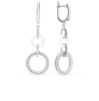 

Silver earrings with ceramics and cubic zirconia sunlight sample 925
