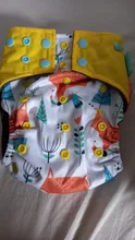 Pañal de bolsillo lavable para bebé, a prueba de agua, carbón de bambú, feliz flauta OS, pañal de tela para bebé, paquete de 1 Uds.