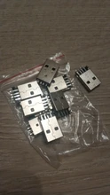 10 unids/lote USB 2,0 4Pin un tipo macho conector SMT negro G49 para cargador de transmisión de datos