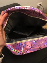 Yogodlns-mochila holográfica geométrica para hombre y mujer, morral de viaje de PVC, bandolera Laser, escolar, informal