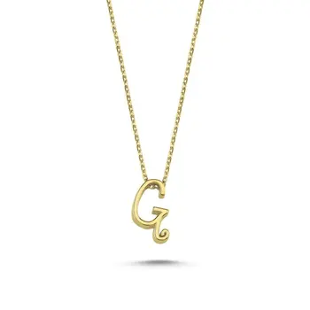 

Angemiel 925 Silver-G-Letter Ghost Pendant-Gold Plated