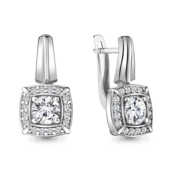 

AQUAMARINE earrings with cubic zirconia, silver 925