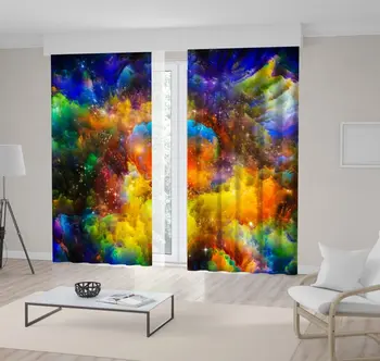 

Curtain Universe Fantasy Mystical Colorful Creative Artwork Printed Blue Yellow Green