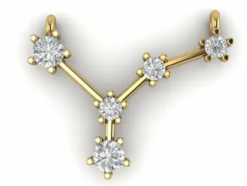 

Gold necklace 585 tests with stones: fianit, female necklace, neck pendant, female, constellation.