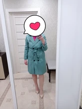 FTLZZ-abrigo de trenca lisa con doble botonadura para mujer, elegante, para otoño e invierno, con cinturón, Estilo Vintage