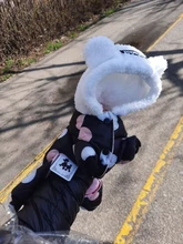 Dog Overalls Clothing Puppy Winter Coat Hoodie Pet-Dog Cotton Thicken Dot for Small Big-Polka-Dot