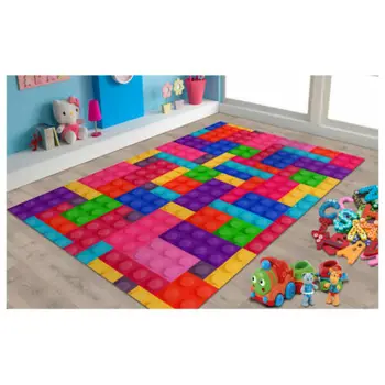 

Lego Colors Patterned Carpet ,Non Slip Floor Carpet,Teen's Carpet,Turkish Rug