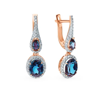 

Sunlight gold earrings with alexandrite and diamonds