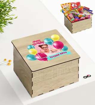 

Tailor-made In Wooden Box Photo Birthday Design Nostalgic Lezzetler Gift Seti-1
