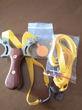 Tirachinas de acero inoxidable para caza potente, honda de cuero plano y madera maciza de alta precisión para exteriores y competición