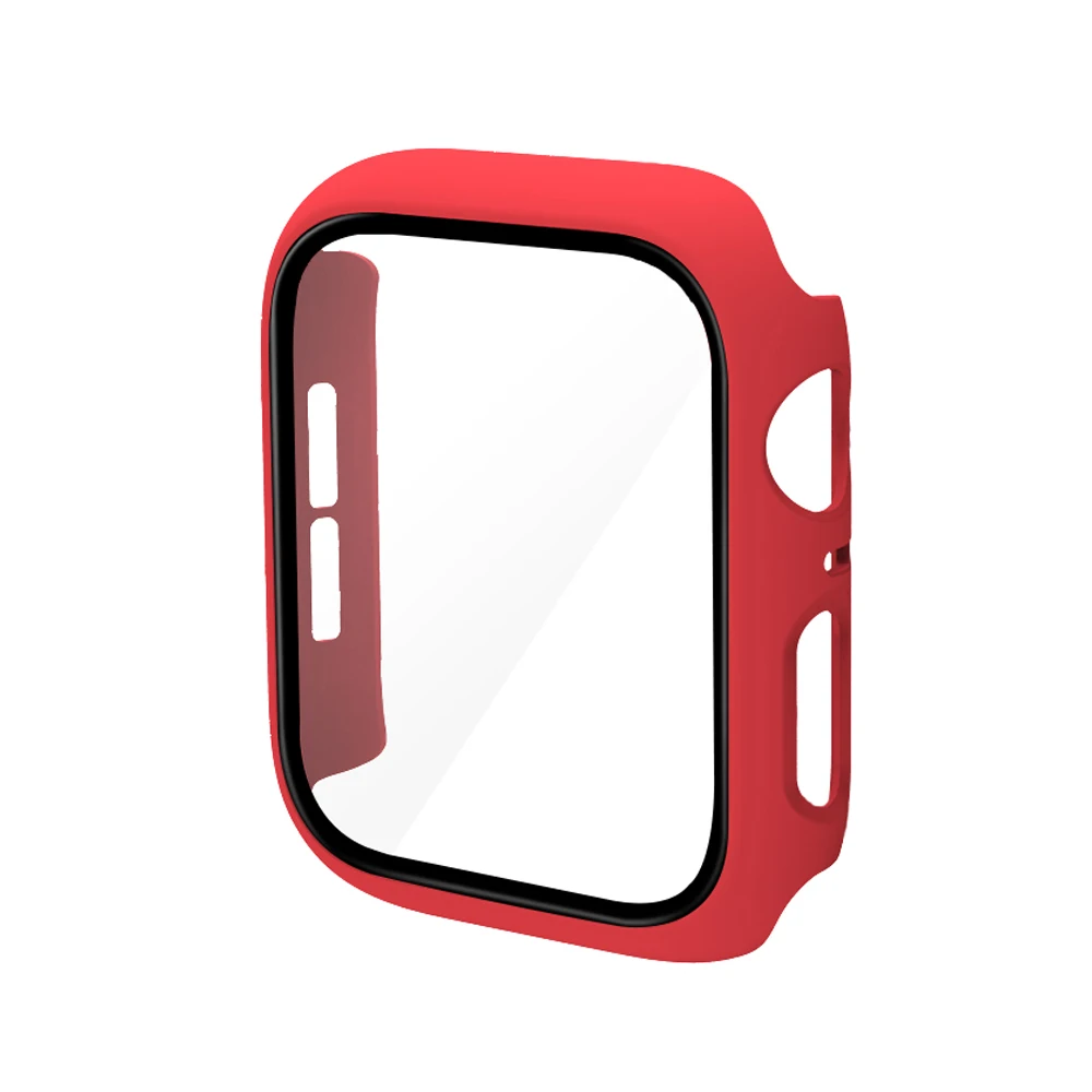 360 Full Bumper Frame Matte Hard Case for Apple Watch 7/6/SE/5/4/3/2/1 Cover Tempered Glass Film for iWatch 41MM 45MM 40MM 44MM