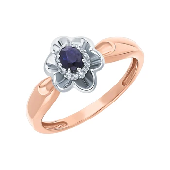 

Gold ring with sapphires and diamonds sunlight sample 585