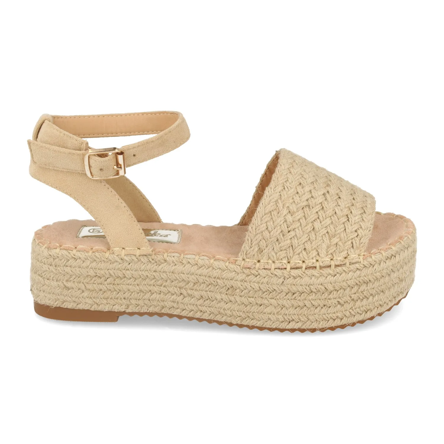 Prisska Sandalia de Plataforma con Yute Estilo Ankle Strap con Hebilla  color Beige MUJER Primavera Verano 2020|Sandalias de mujer| - AliExpress