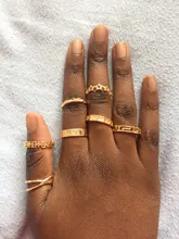 Tocona 15 unids/set, Virgen María Anillos de oro para mujer corazón manos de Fátima Anillos Cruz hoja geométrica Kольцо de joyería 7056