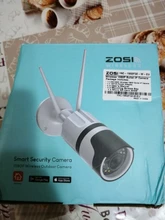 ZOSI-Cámara IP de H.265 y 1080p para exteriores, videocámara inalámbrica y resistente al agua, con foco, wifi, IA, detección de personas, visión nocturna a color y audio bidireccional