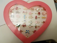 36 anillos de dibujos animados ajustables elegantes fiesta favorece a los niños juguete de figuras de acción para niñas