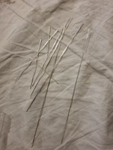 Aguja para bordar grande de acero, 9 Uds., grande, ojo grande, plegable, hilo de coser, agujas de tamaños surtidos, herramienta de joyería