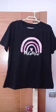 Camiseta a juego con estampado de Arco Iris para madre e hija, camiseta de manga corta con apariencia familiar, ropa de madre e hija, 1 unidad