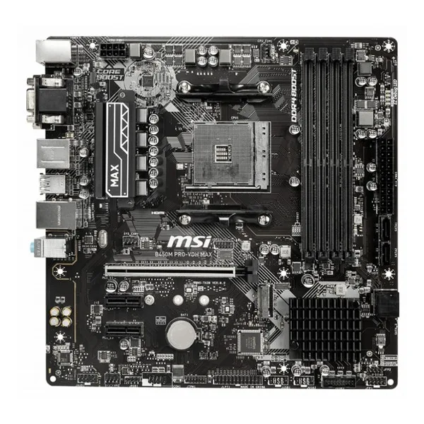  Motherboard MSI B450M Pro-VDH Max mATX DDR4 AM4