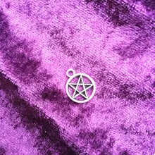 15 Uds. De abalorios de pentagrama de estrella, 17x14mm, colgantes plateados de Color plata antigua, fabricación artesanal, búsqueda de joyería tibetana