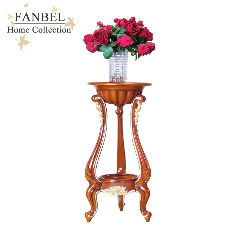 

FANBEL furniture stand flowers classic walnut color with gold