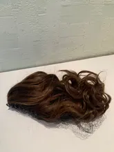 Extensiones de Cabello para mujer, coletas con ondas, 14 pulgadas, pelo sintético Rubio, extensión Natural