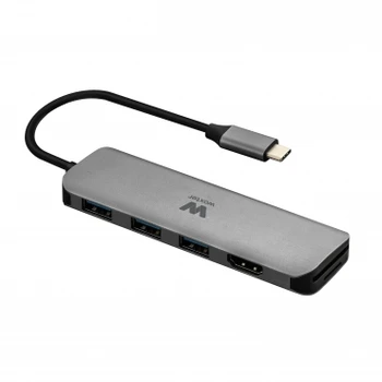 

Woxter TYPE-C Adapter 60 - Hub multipuerto 3x USB 3.0 - SD/Micro SD - 4K HDMI, Ladrón USB 3.0, Tipo C, PC Mac
