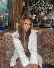 Peluca con malla frontal para mujeres negras, pelo liso de color con pelo de bebé 13x4, pelucas de cabello humano brasileño con encaje frontal, 4x4, Remy