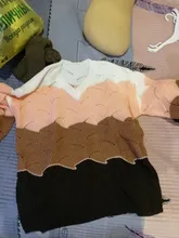 Women Sweater Pullover Long-Sleeve Plus-Size Tops Loose Thick Casual Fashion New Patchwork